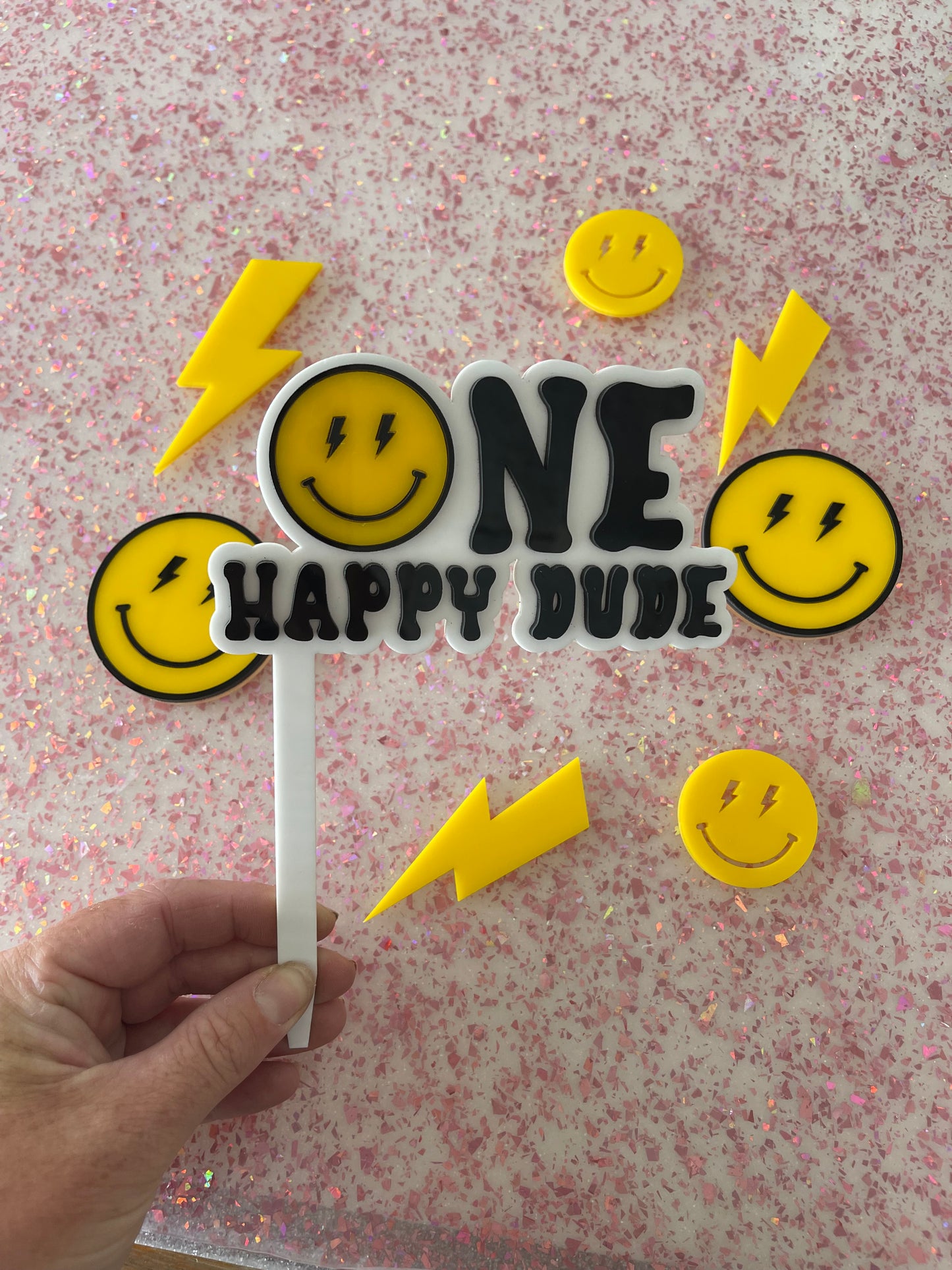 One Happy Dude cake topper
