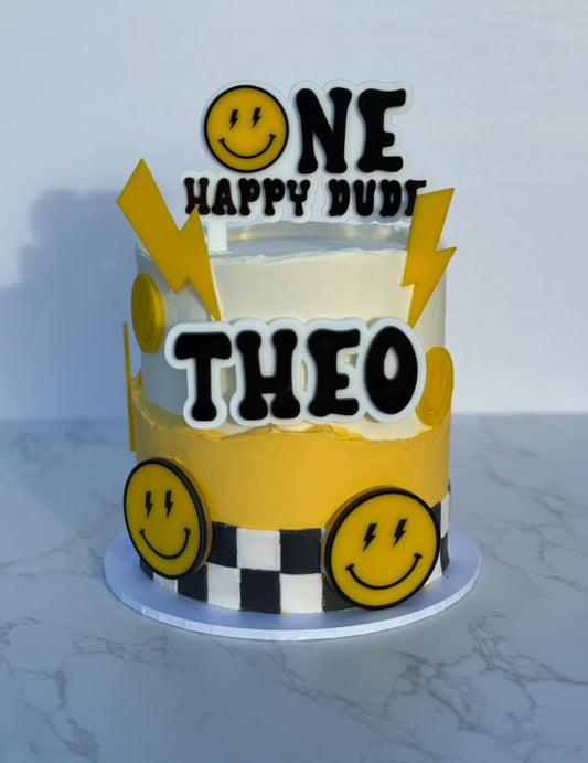 One Happy Dude cake topper