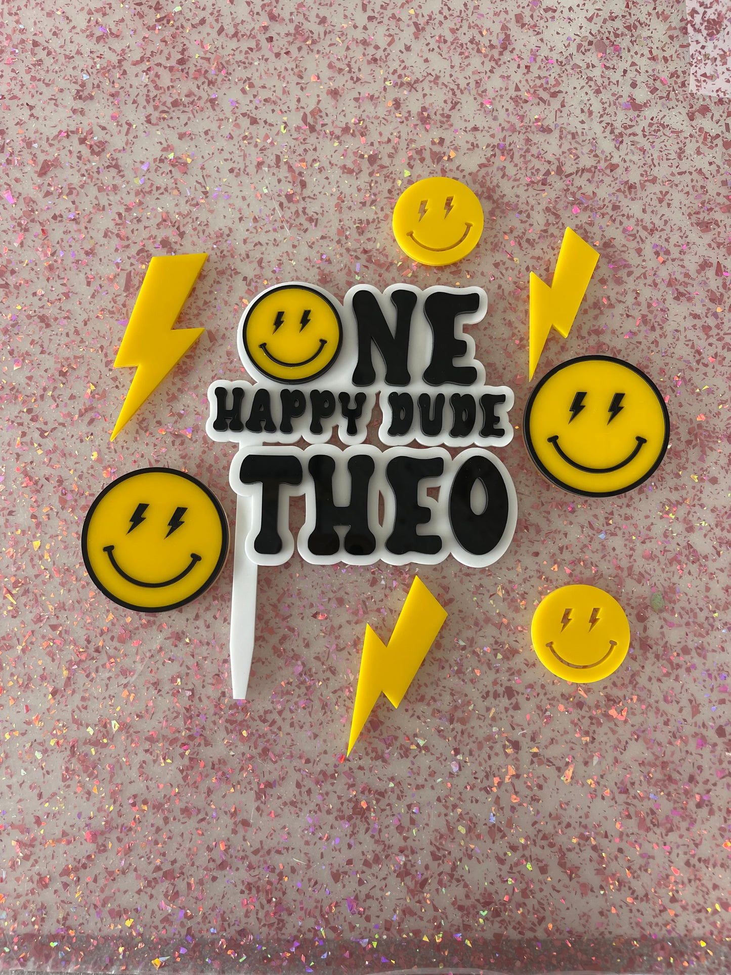 One Happy Dude cake topper