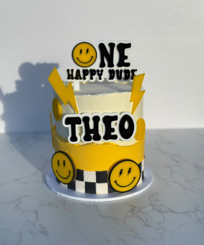 One Happy Dude cake topper