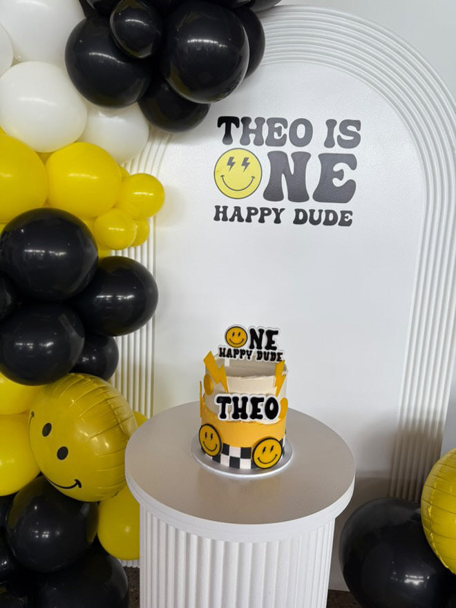 One Happy Dude cake topper