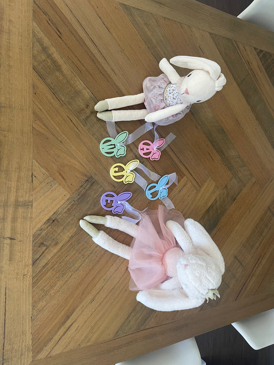 Bunny ear initial tags