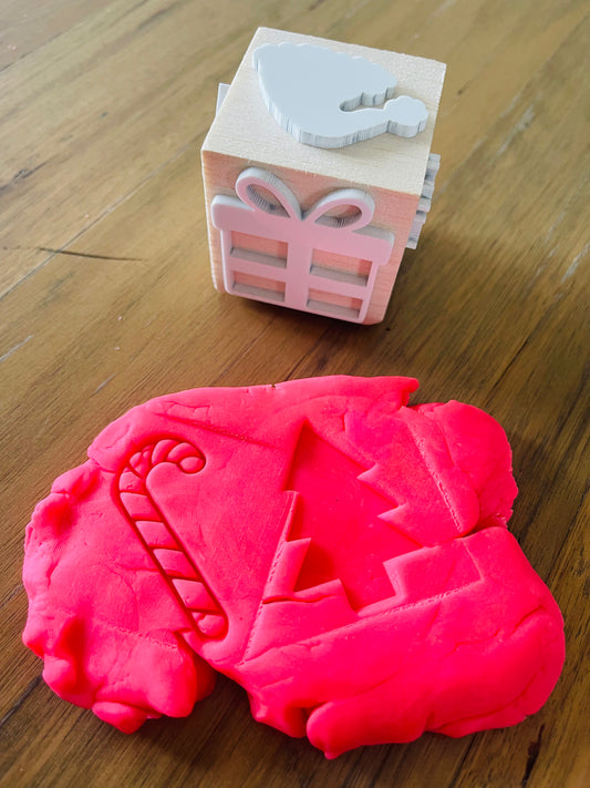 Christmas play dough stamps