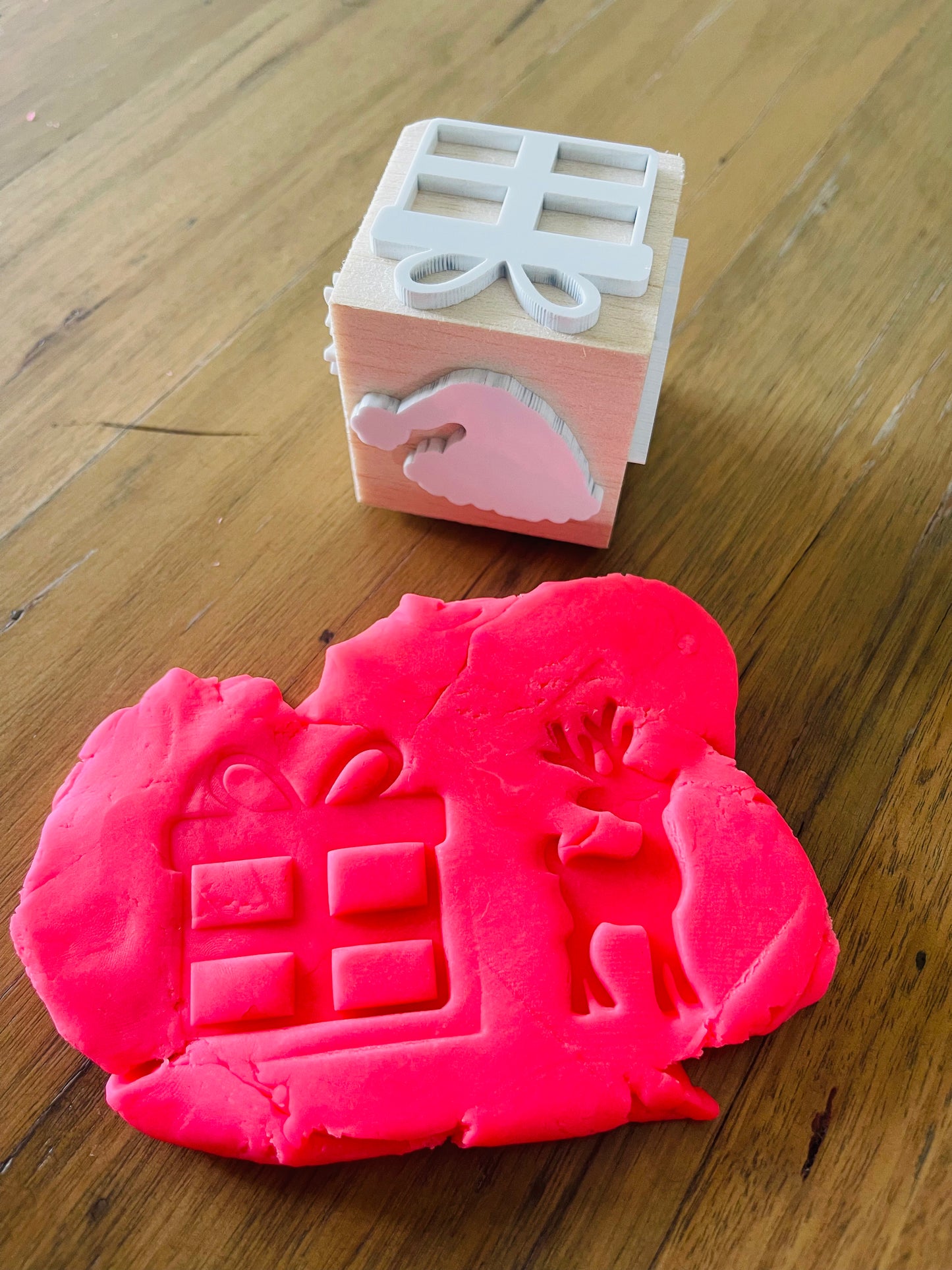 Christmas play dough stamps