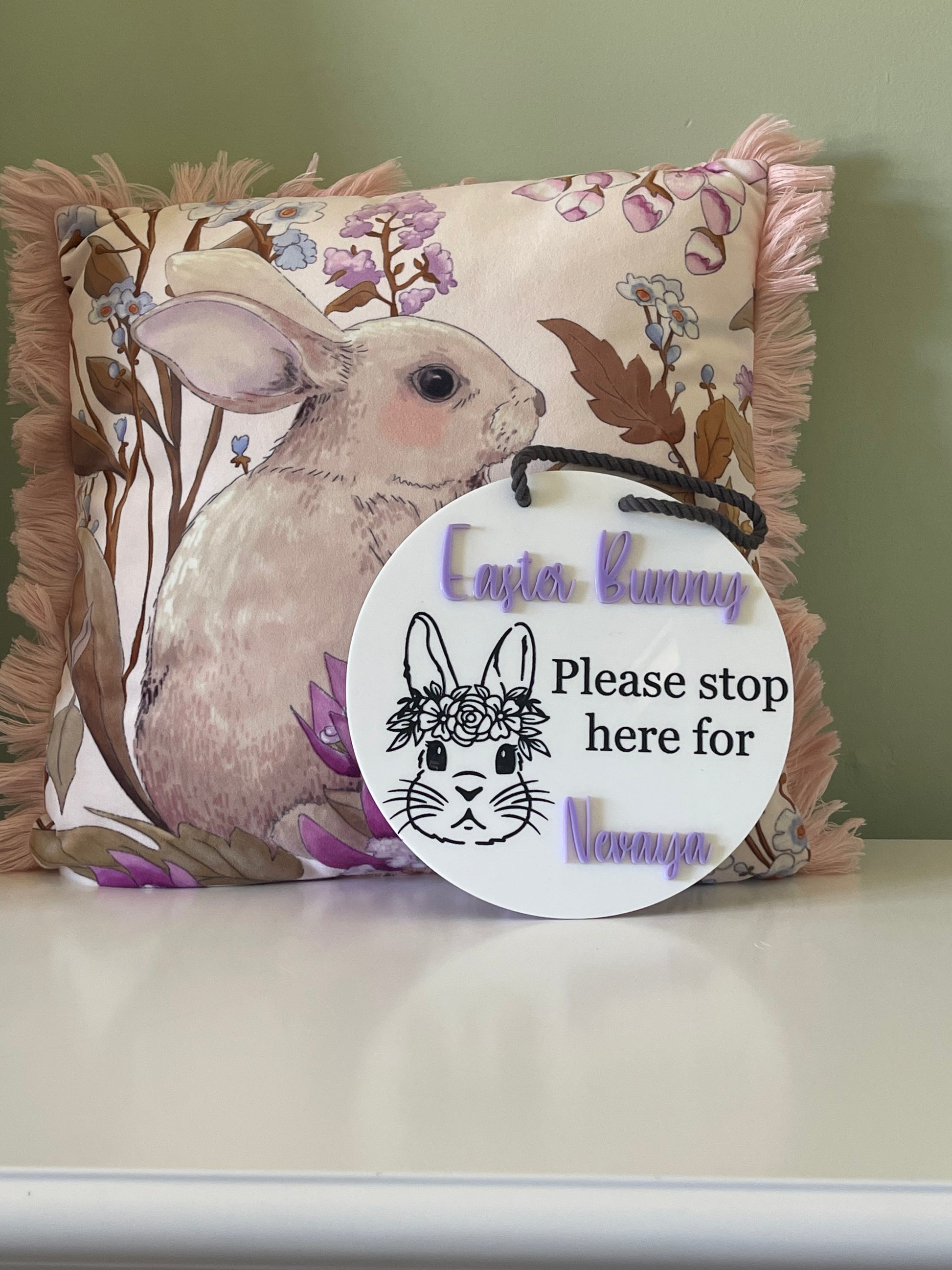 Bunny Sign Store Bunny stop sign- Acrylic – Little P Creations