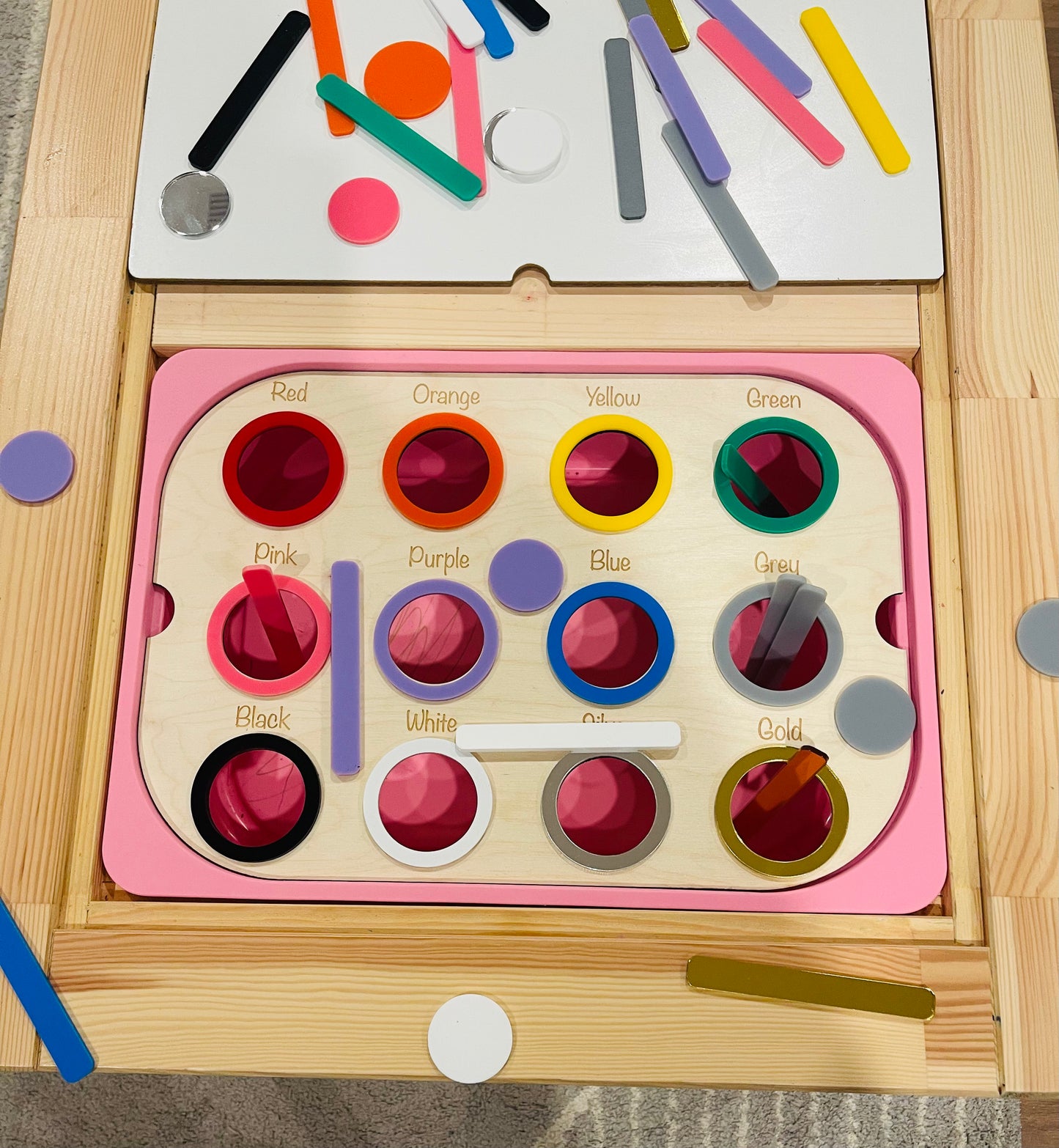 Colour Sorting Corner Colour sorting 12 holes – Little P Creations