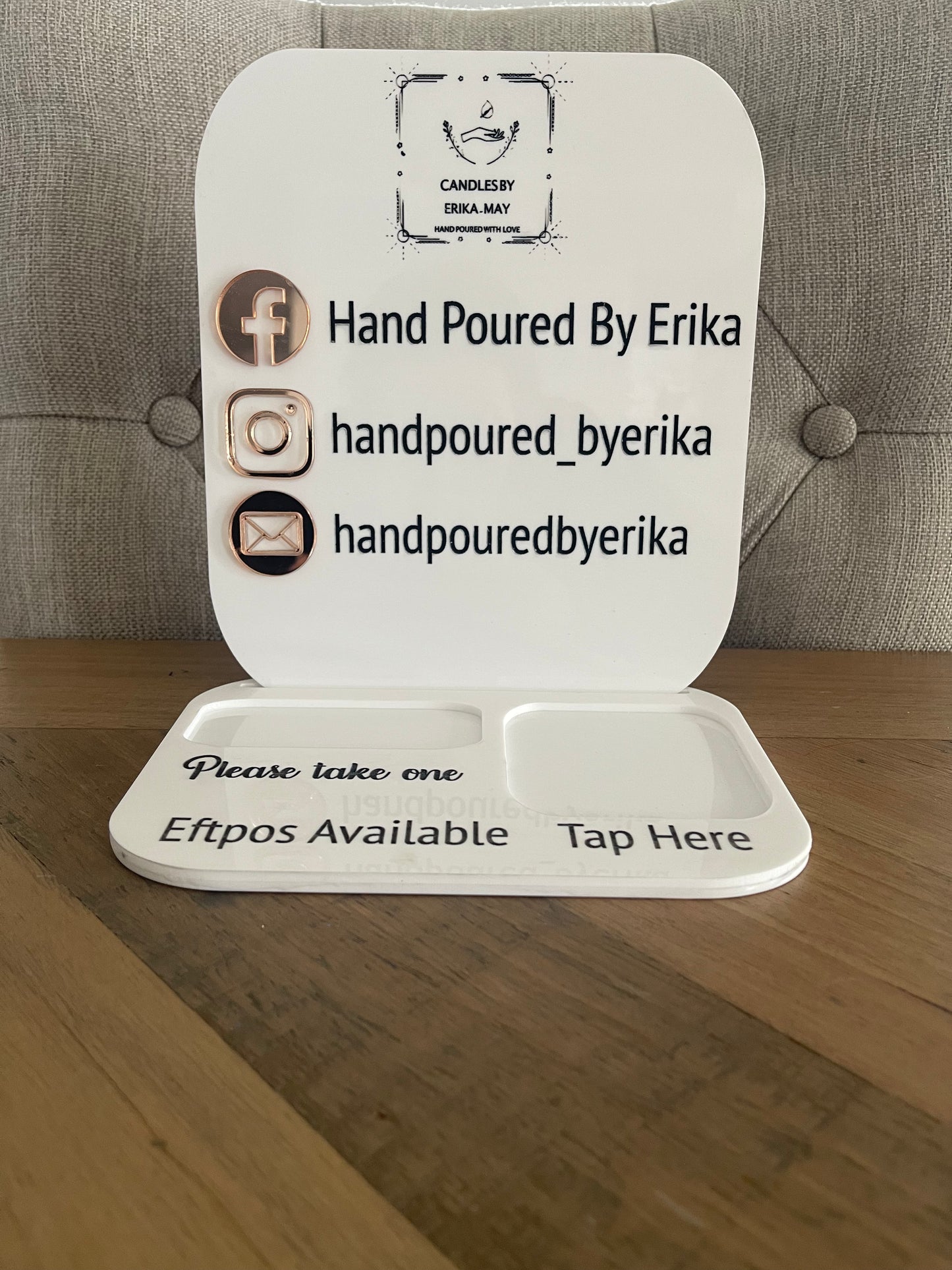 Square Reader plus business card holder